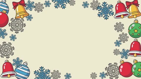 Vibrant Christmas ornament pattern with bells snowflakes and baubles Video stock 319387612