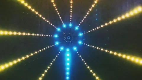 Vibrant circle lights creating a playful and festive ambiance. Stock Footage 304802445