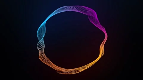Vibrant circle line wave spectrum animation for opening logo with empty space Stock Footage 222940929