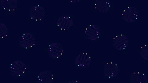 Vibrant circle pattern on black colorful overlapping circles in shades of purple 스톡 동영상 292945095