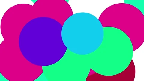 Vibrant Circles Collage with Dynamic Abstract Artwork and Bold Colors Design Video stock 341926529