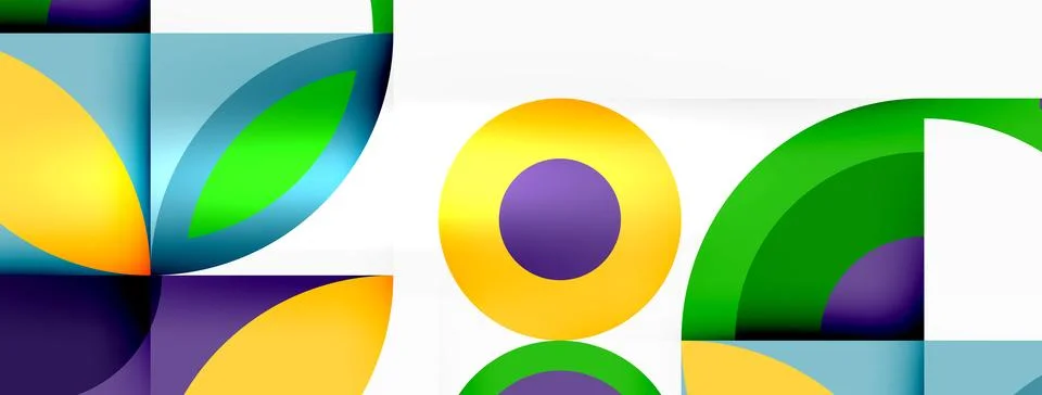 Vibrant circles create a symmetrical pattern in electric blue on a white canvas Stock Illustration