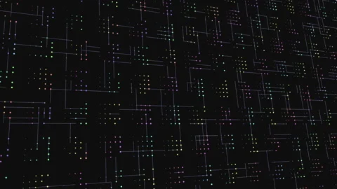 Vibrant circuit board pattern colorful dot grid for web design or creative Stock Footage 285683851