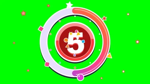 Vibrant Circular Countdown Animation on a Green Screen Stock Footage 348191768