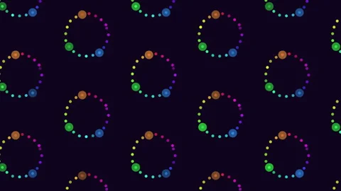 Vibrant circular dots pattern on black background Stock Footage 322774591