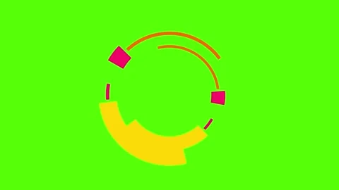 Vibrant circular graphic elements on bright green background Stock Footage 330285642