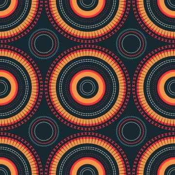 Vibrant circular large scale seamless pattern Illustrazione stock