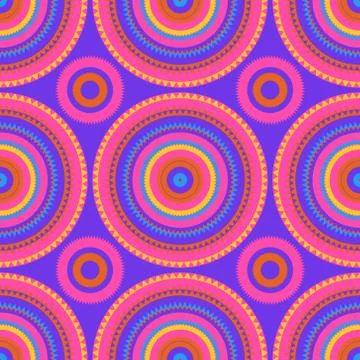 Vibrant circular large scale seamless pattern Illustrazione stock