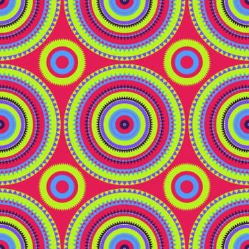 Vibrant circular large scale seamless pattern Illustrazione stock