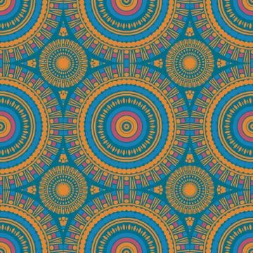 Vibrant circular large scale seamless pattern Illustrazione stock