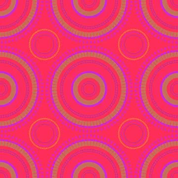 Vibrant circular large scale seamless pattern Stock Illustration