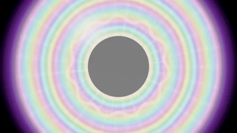 Vibrant circular lights form a glow around a central void Stock Footage 337388900