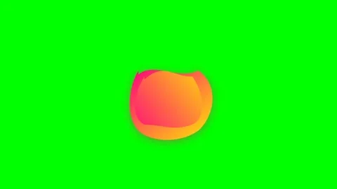 A vibrant circular liquid shape animation isolated on a bright green backgrou Stock-Footage 340267536