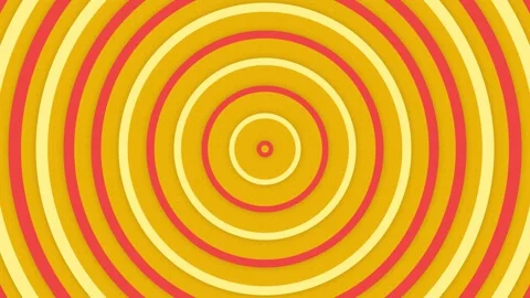 Vibrant circular pattern featuring concentric rings of yellow and orange 库存影片 335118271