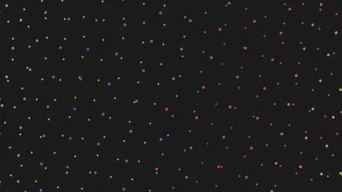 Vibrant circular pattern intricate network of colored dots on black background Stock Footage 251947080