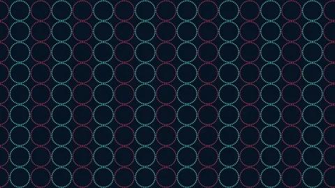 Vibrant circular pattern of purple and green circles on dark background Vídeos de archivo 275577968