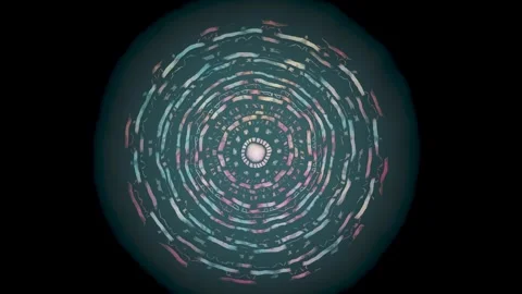 Vibrant circular pattern with swirling lines and colors creating depth Stock Footage 337388514