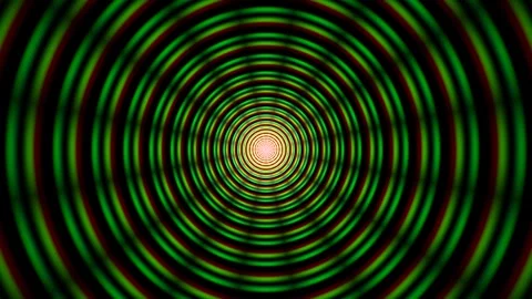 Vibrant circular patterns create motion illusion in green Stock Footage 338226219