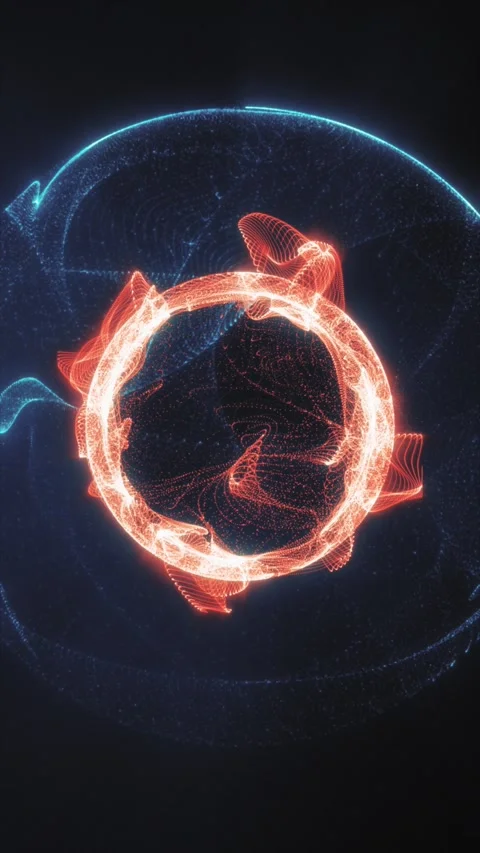 Vibrant circular sphere patterns swirl in an abstract animation Stock Footage 315272105