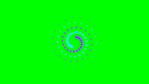 A vibrant circular spiral pattern created from small dots on green background Stock Footage 340904246