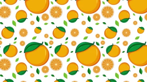 Vibrant Citrus Pattern Animation Video stock 301494877