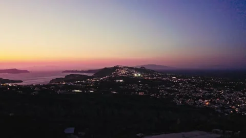 Vibrant City Lights at Sunset, 4k aerial shot Stock Footage 301000647