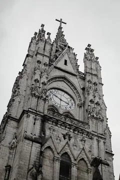 A vibrant close-up of the Edificio Casa Baca in Quito. This 1950s modernist Stock Photos