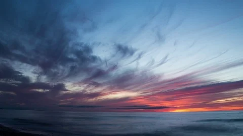 Vibrant clouds after sunset Stock Footage 72933558
