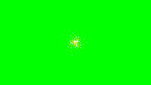 Vibrant cluster of glowing yellow and white dots on a solid green background Stock Footage 340264895