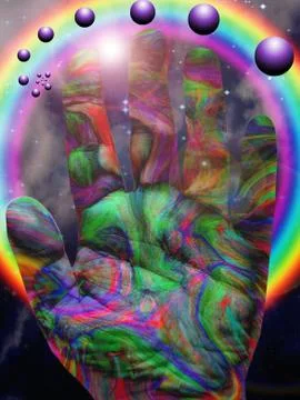Vibrant color hand Stock Illustration