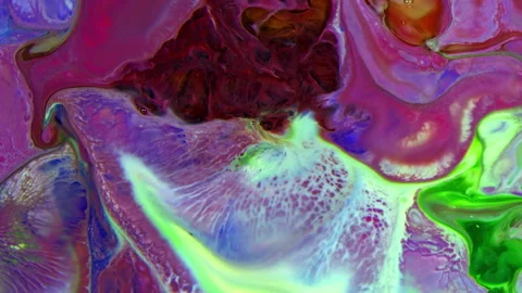 Vibrant Color Texture Liquid Paint Swirls and Spreads Background 10 Stock Footage 321033034