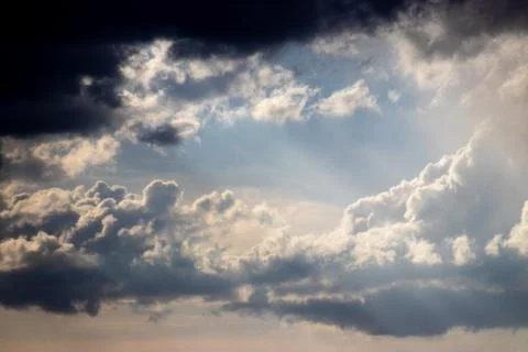 Vibrant color transitions in dramatic clouds, perfect for a background with.. Stock Photos