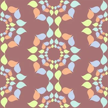Vibrant Colored Abstract Repeat Pattern On a Dusky Pink Backdrop Stock Illustration