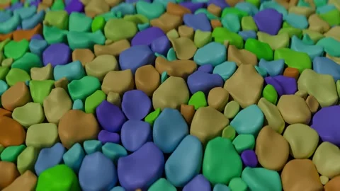 Vibrant colored background with three dimensional field of colorful stones Vídeos de archivo 285170911