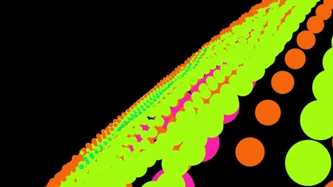 Vibrant Colored Circles on Black Background. Stock Footage 330131936