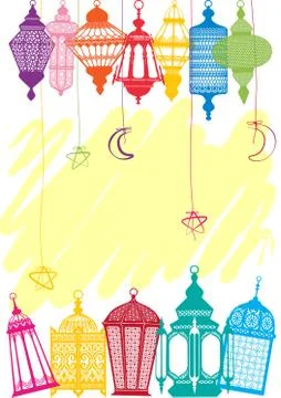 Vibrant colored Lantern Stock Illustration
