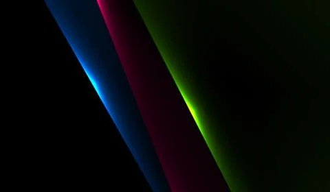 Vibrant colored lights on black background Stock Illustration