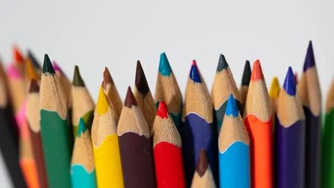 Vibrant Colored Pencils Ready for Creative Back to School Projects and Art Stock Photos