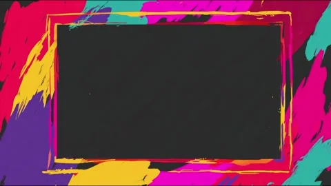 Vibrant colorful abstract frames with dynamic brush stroke patterns Stock Footage 314666552