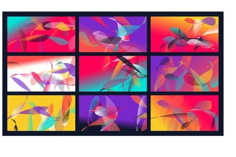 Vibrant colorful abstract vector backgrounds with flowing translucent shape.. イラスト素材