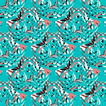 Vibrant Colorful Abtract Collage Pattern Stock Illustration