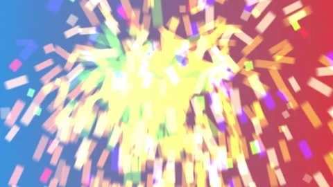 Vibrant colorful confetti explosion in blue and red background Stock Footage 329765607