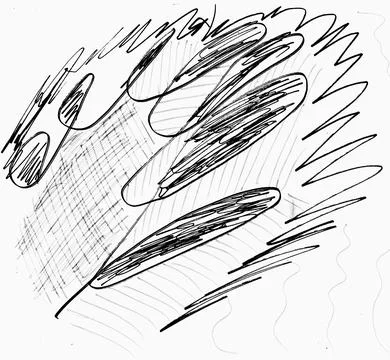 Vibrant Colorful Cursive Handwriting Scribbles on White Background for Creative Illustrazione stock