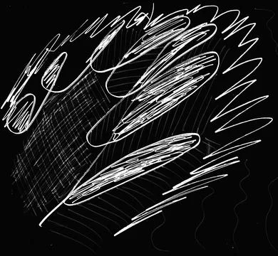 Vibrant Colorful Cursive Handwriting Scribbles on White Background for Creative Illustrazione stock