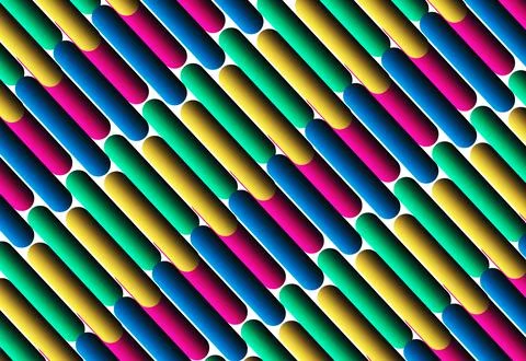 Vibrant Colorful Diagonal Capsule Pattern Abstract Background With Neon Gra.. Illustrazione stock