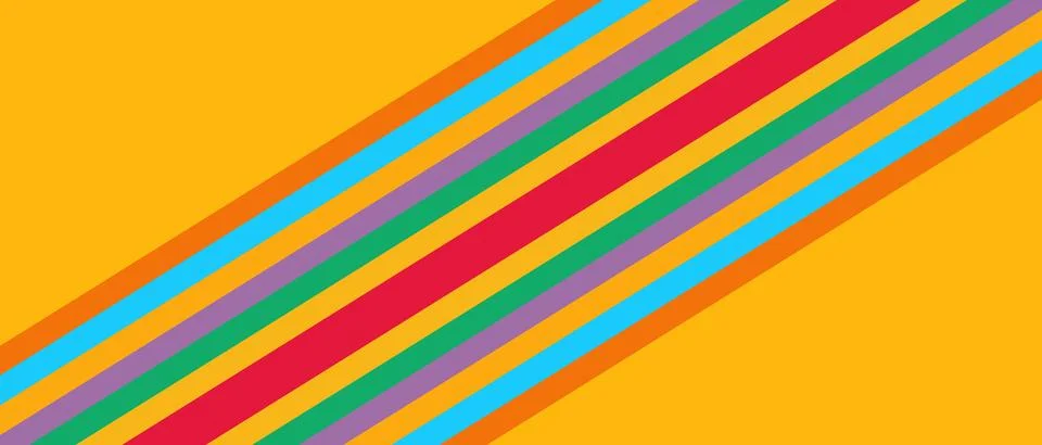 Vibrant Colorful Diagonal Stripe Pattern Yellow Abstract Geometric Background Stock Illustration