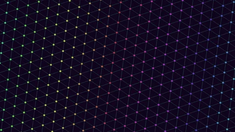 Vibrant colorful dotted grid pattern on black background Stock-Footage 316741404