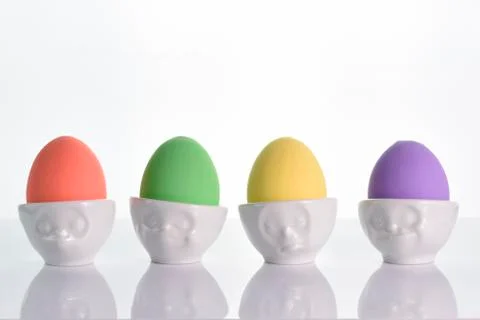 Vibrant colorful easter eggs Stock Photos
