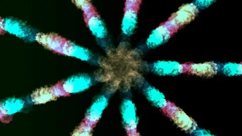 Vibrant colorful explosion of light on dark background Stock Illustration