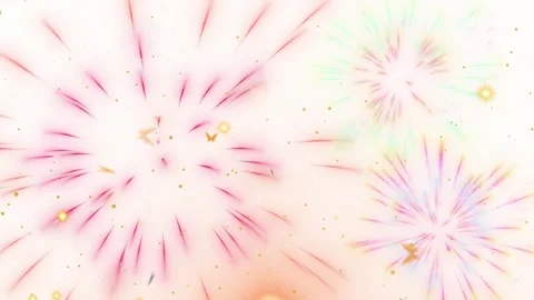 Vibrant colorful fireworks explode in the night sky with butterflies Stock-Footage 337327052